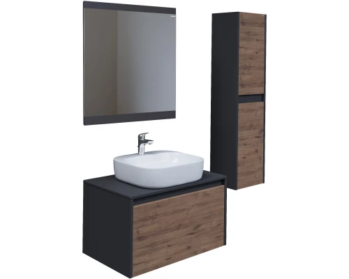 Комплект мебели дуб веллингтон/графит 70 см Grossman Смарт 107009 + GR-3028 + 207005