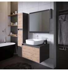 Комплект мебели дуб веллингтон/графит 70 см Grossman Смарт 107009 + GR-3028 + 207005