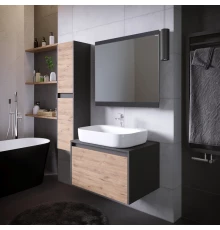 Комплект мебели дуб веллингтон/графит 70 см Grossman Смарт 107009 + GR-3027 + 207005