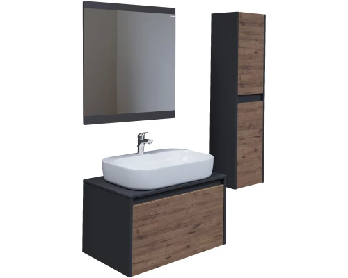 Комплект мебели дуб веллингтон/графит 70 см Grossman Смарт 107009 + GR-3027 + 207005