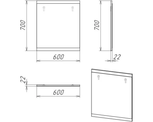 Комплект мебели дуб веллингтон/графит 60 см Grossman Смарт 106009 + GR-3017 + 206005