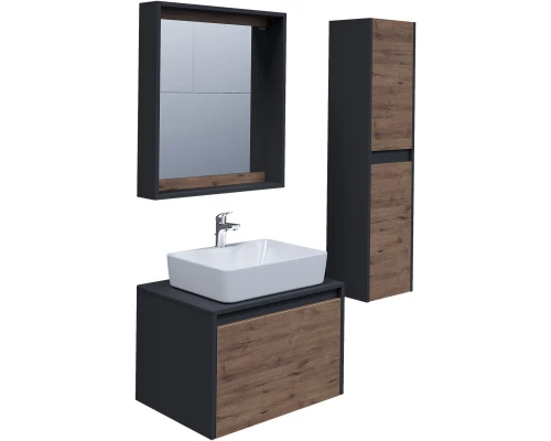 Комплект мебели дуб веллингтон/графит 60 см Grossman Смарт 106009 + GR-3017 + 206007