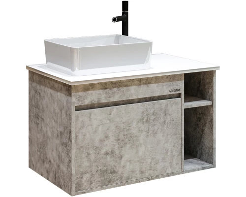 Тумба с раковиной бетон 80 см Grossman Фалькон 108005 + GR-3016