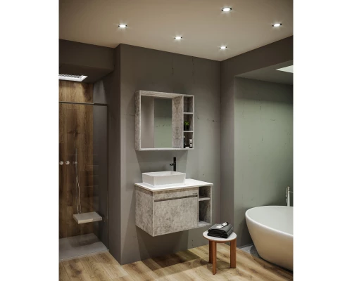 Тумба с раковиной бетон 80 см Grossman Фалькон 108005 + GR-3016