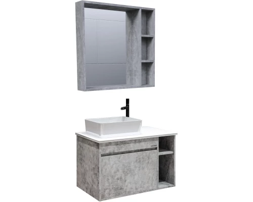 Тумба с раковиной бетон 80 см Grossman Фалькон 108005 + GR-3016