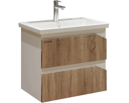 Комплект мебели дуб сонома/белый глянец 61 см Grossman Инлайн 106003 + 16413 + 206002