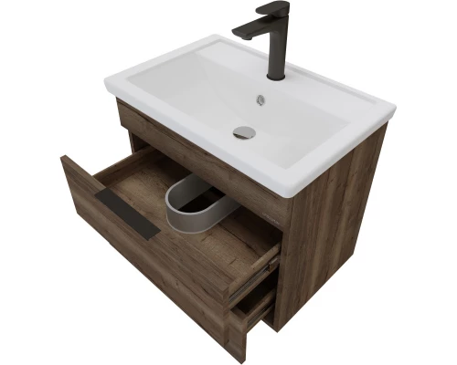 Тумба с раковиной темный дуб 61 см Grossman Форта 1060052 + 16413