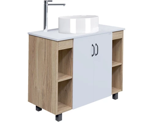 Комплект мебели дуб сонома/белый матовый 97,6 см Grossman Флай 101001 + 501001 + GR-3019 + 201001