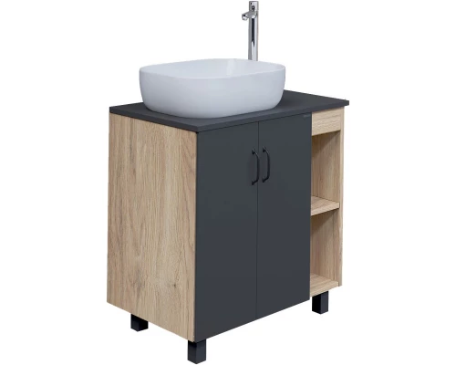 Комплект мебели дуб сонома/серый матовый 77 см Grossman Флай 108002 + 508002 + GR-3020 + 206001