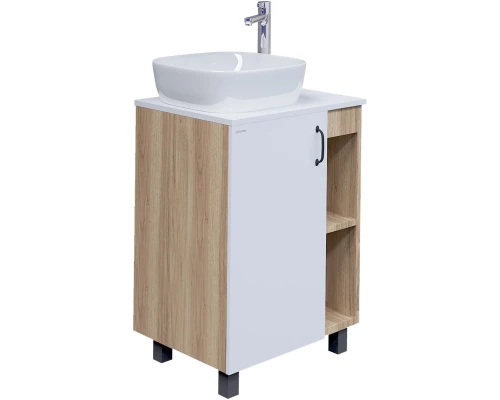 Комплект мебели дуб сонома/белый матовый 57 см Grossman Флай 106001 + 506001 + GR-3019 + 206001