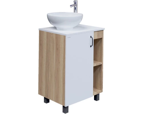 Комплект мебели дуб сонома/белый матовый 57 см Grossman Флай 106001 + 506001 + GR-3014 + 206001