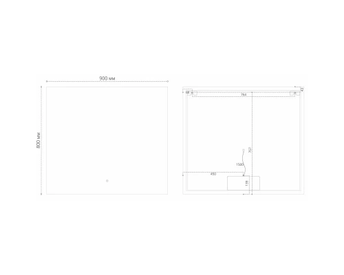 Зеркало 90x80 см Grossman Pragma 189080