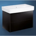 Тумба с раковиной черный глянец 80 см Gustavsberg Puristic GB71PUVU80PHWB Тумба с раковиной черный глянец 80 см Gustavsberg Puristic GB71PUVU80PHWB
