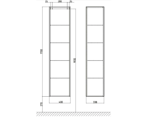 Пенал подвесной белый глянец Gustavsberg Puristic GB71PUTC40DH