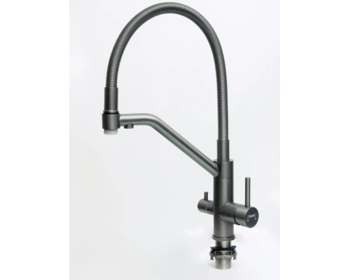 Смеситель для кухи с подключением под фильтр Hansen HN15056-P графит