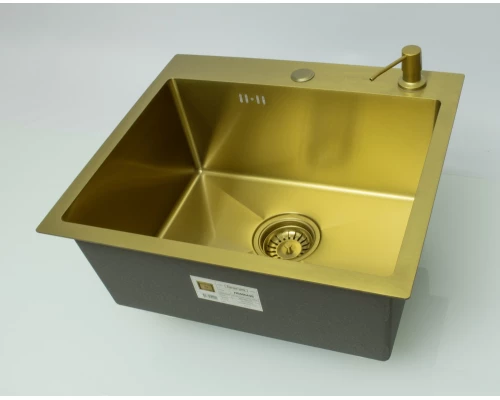 Мойка НЕРЖ  50х44  (МАТ. ЗОЛОТО) с дозатором HANSEN  (3/1шт)