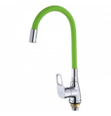 Смеситель для кухни с гибким изливом Hansen H59004-T зеленый/хром