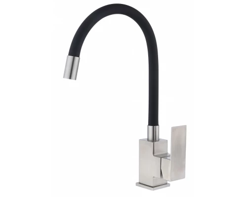 Смеситель для кухни из нержавеющей стали с гибким изливом Hansen HN59028-GC сатин/черный