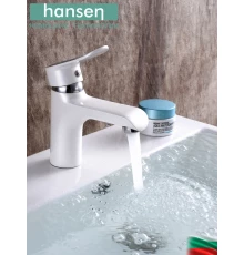 Смеситель для умывальника Hansen H10003-F латунь белый/хром