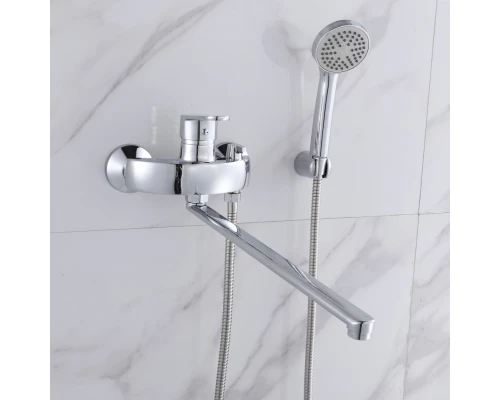Смеситель для ванны и душа с лейкой и шлангом Hansen H22006 хром