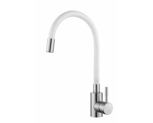 Смеситель для кухни с гибким изливом Hansen HN59304-GF сатин/белый