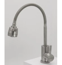 Смеситель для кухни из нержавеющей стали с гибким изливом Hansen HN52032-G сатин