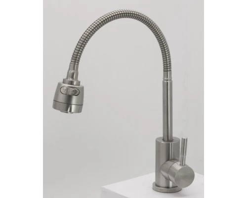 Смеситель для кухни из нержавеющей стали с гибким изливом Hansen HN52032-G сатин
