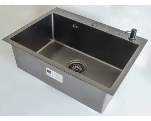 Мойка НЕРЖ  58х48  (ГРАФИТ) с дозатором HANSEN  (1шт)