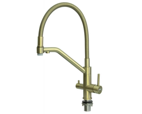 Смеситель для кухи с подключением под фильтр Hansen HN15056-D бронза