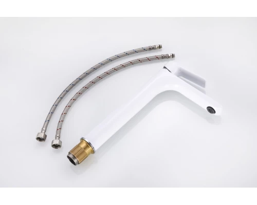 11037-F Смес. для умыв. (ВЫС.бел/хром) HANSEN  (10/1шт)