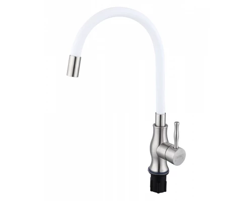 Смеситель для кухни с гибким изливом Hansen HN59032-GF сатин/белый