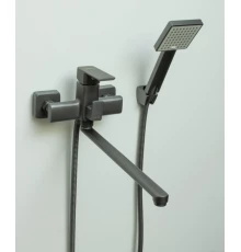 Смеситель для ванны и душа с лейкой и шлангом Hansen H22010-P графит