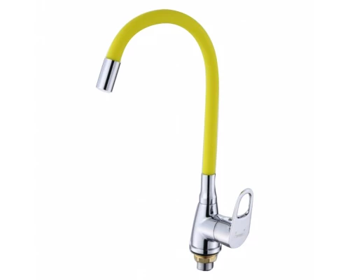 Смеситель для кухни с гибким изливом Hansen H59004-V желтый/хром
