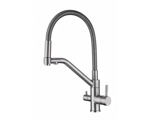 Смеситель для кухи с подключением под фильтр Hansen HN15056-G Сатин