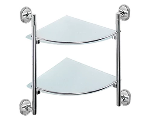 Стеклянная полка угловая 2-х ярусная Hansen HA31007-2