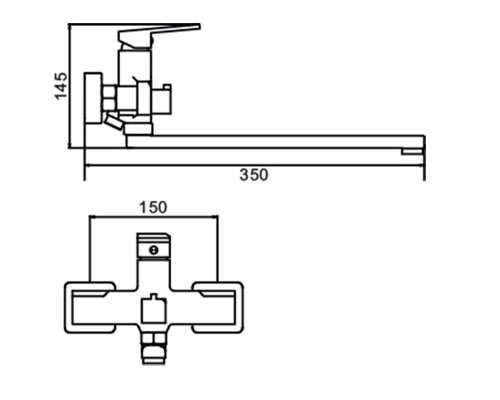 22095-C Смеситель для ванны (ЧЕРНЫЙ) HansenPRO  (10/1шт)