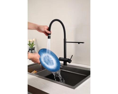 15089-C Смес. для кухни под фильт., МАГНИТ. (ЧЕР.+ЧЕР.) HansenPRO (10/1шт)