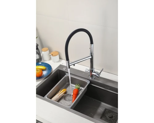 15090 Смес. для кухни под фильт., МАГНИТ. (ХРОМ+ЧЕР.) HansenPRO (10/1шт)