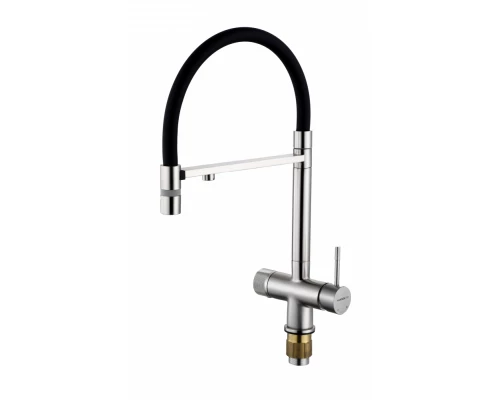 15089-G Смес. для кухни под фильт., МАГНИТ. (САТИН+ЧЕР.) HansenPRO (10/1шт)