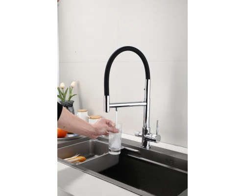 15090 Смес. для кухни под фильт., МАГНИТ. (ХРОМ+ЧЕР.) HansenPRO (10/1шт)