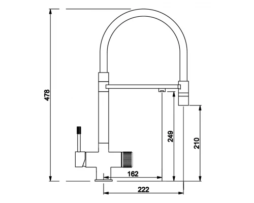 15089 Смес. для кухни под фильт., МАГНИТ. (ХРОМ+ЧЕР.) HansenPRO (10/1шт)