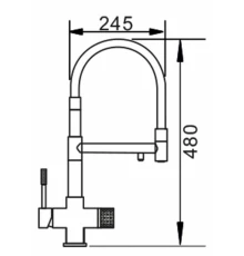 15090 Смес. для кухни под фильт., МАГНИТ. (ХРОМ+ЧЕР.) HansenPRO (10/1шт)