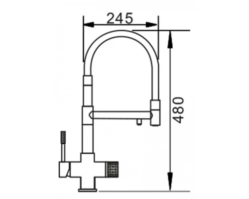 15090 Смес. для кухни под фильт., МАГНИТ. (ХРОМ+ЧЕР.) HansenPRO (10/1шт)