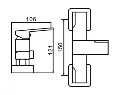20095 Смеситель од. для душа (ХРОМ) HansenPRO (10/1шт)