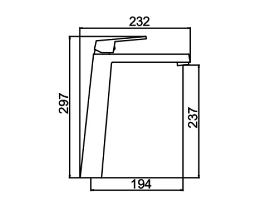 11095-D Смеситель од. для раковины-чаши (Мат. Золото) HansenPRO  (10/1шт)