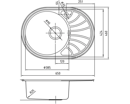 Кухонная мойка полированная сталь IDDIS Suno SUN65PLI77