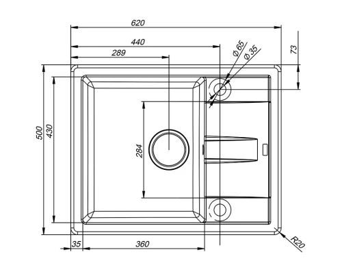 Кухонная мойка шоколад IDDIS Vane G V32C621I87
