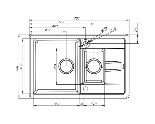 Кухонная мойка шоколад IDDIS Vane G V34C785I87