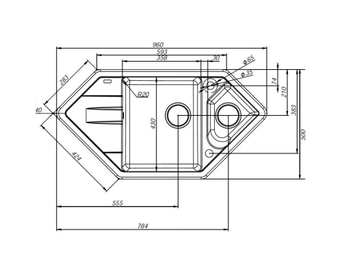 Кухонная мойка сафари IDDIS Vane G V29S965I87
