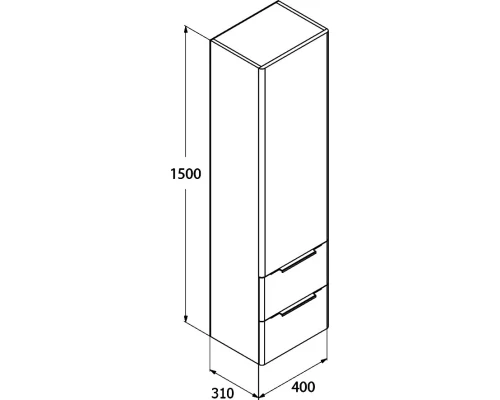 Пенал подвесной белый глянец R IDDIS Calipso CAL4000i97